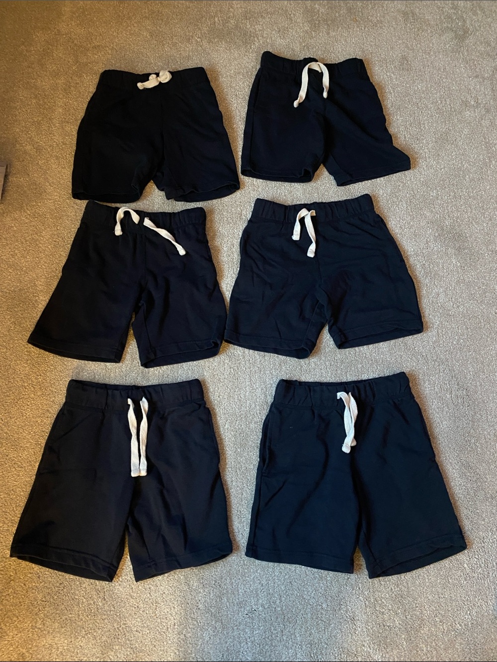 Set of 6 Pairs of Place 5/6 (S) Kids Navy Drawstring Lounge Shorts